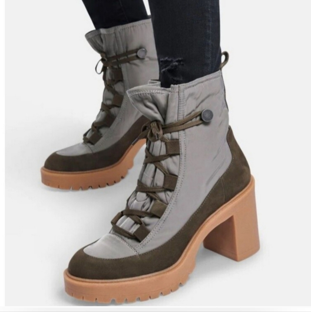 Dolce Vita Celida Lace Up Boots in Olive
